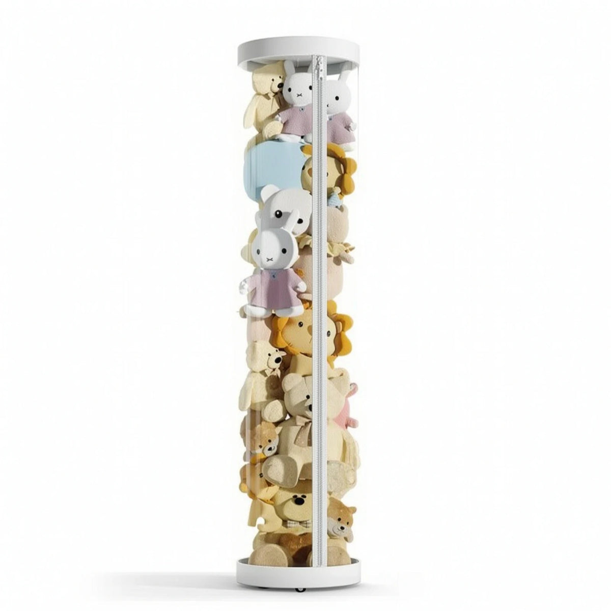 Stuffed Plushie Storage Barrel with Zipper Space
