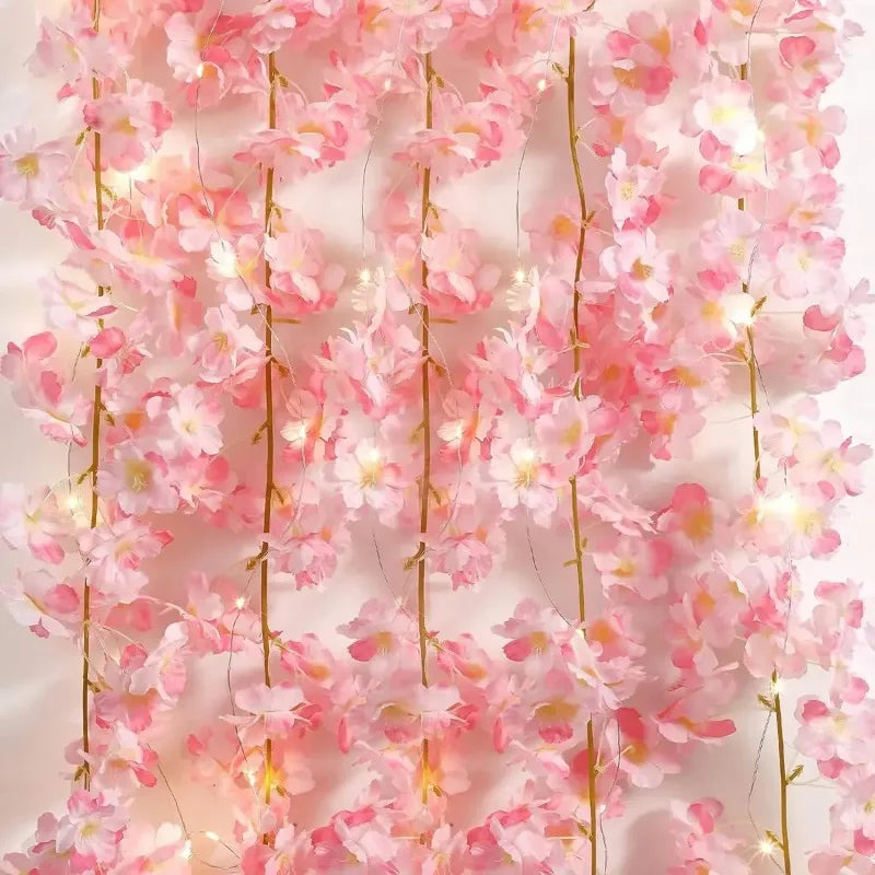 Artificial Cherry Blossom Vine Fairy Light LED String Light