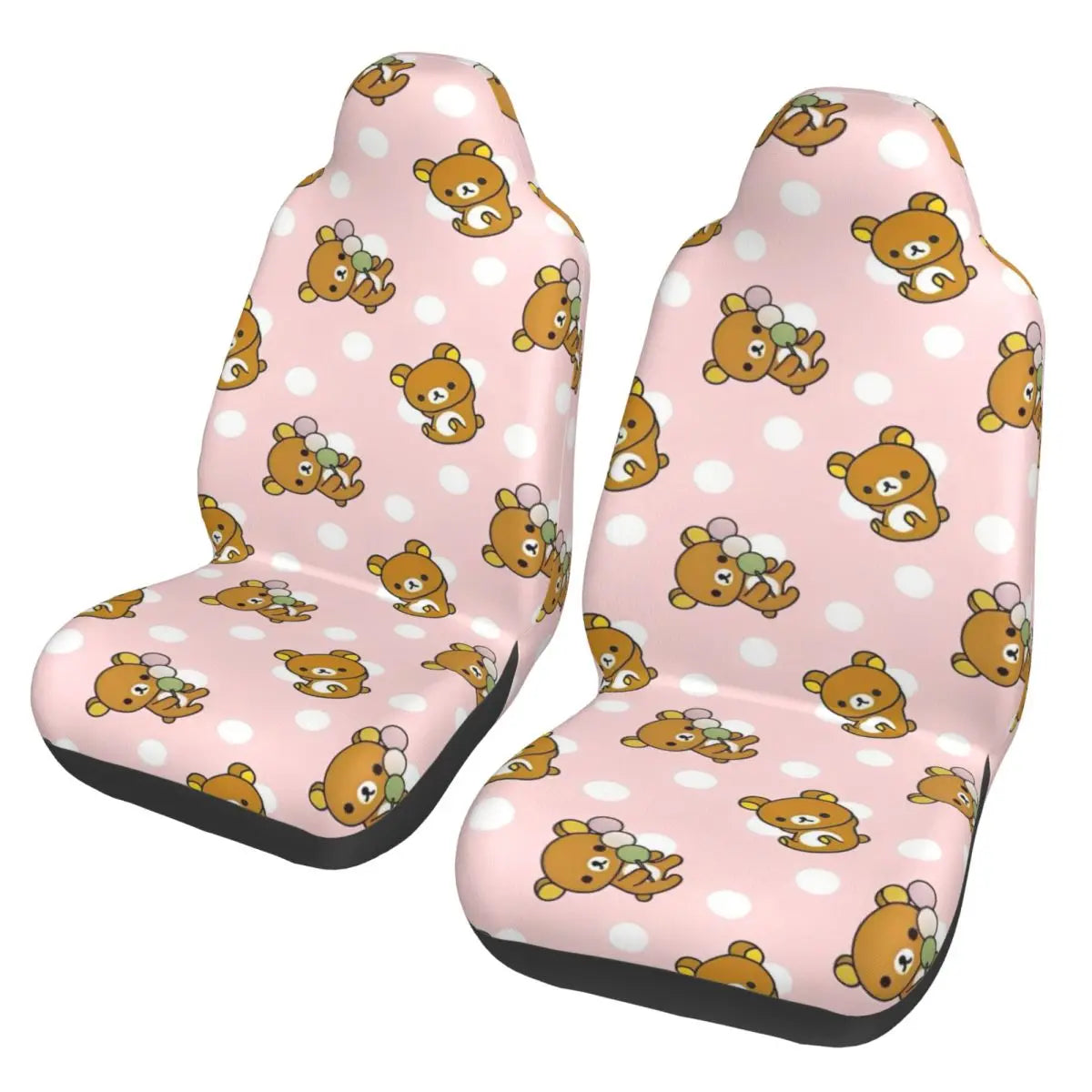 Pink Rilakkumas Zoo Universal Car Seat Covers Fiber Fishing