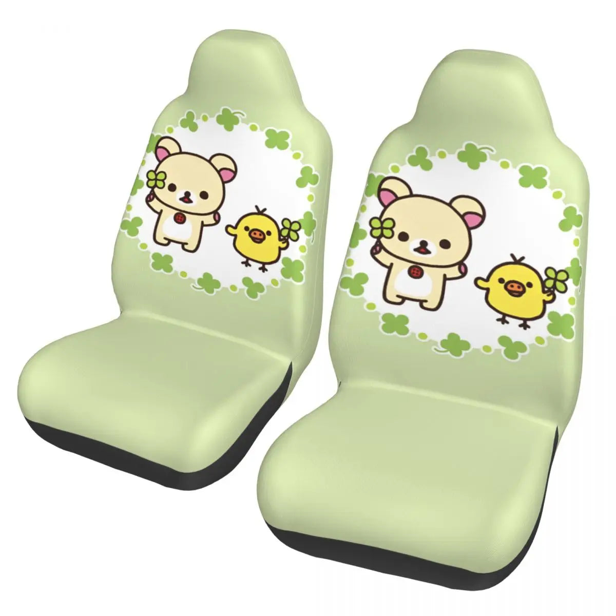 Pink Rilakkumas Zoo Universal Car Seat Covers Fiber Fishing