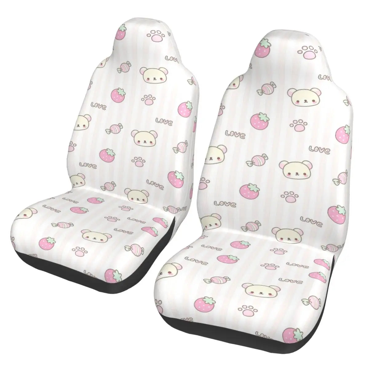 Pink Rilakkumas Zoo Universal Car Seat Covers Fiber Fishing