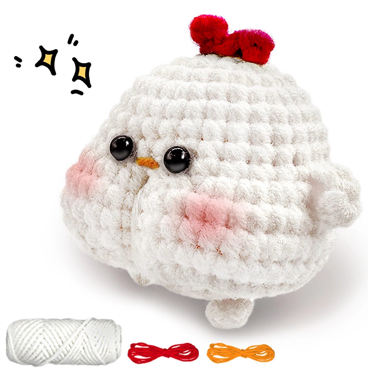 AMAXIN Animal Crochet Kit for Beginners-Chick Family Easy Learn to Starter Amigurumi Knitting Kit and Yarn Craft