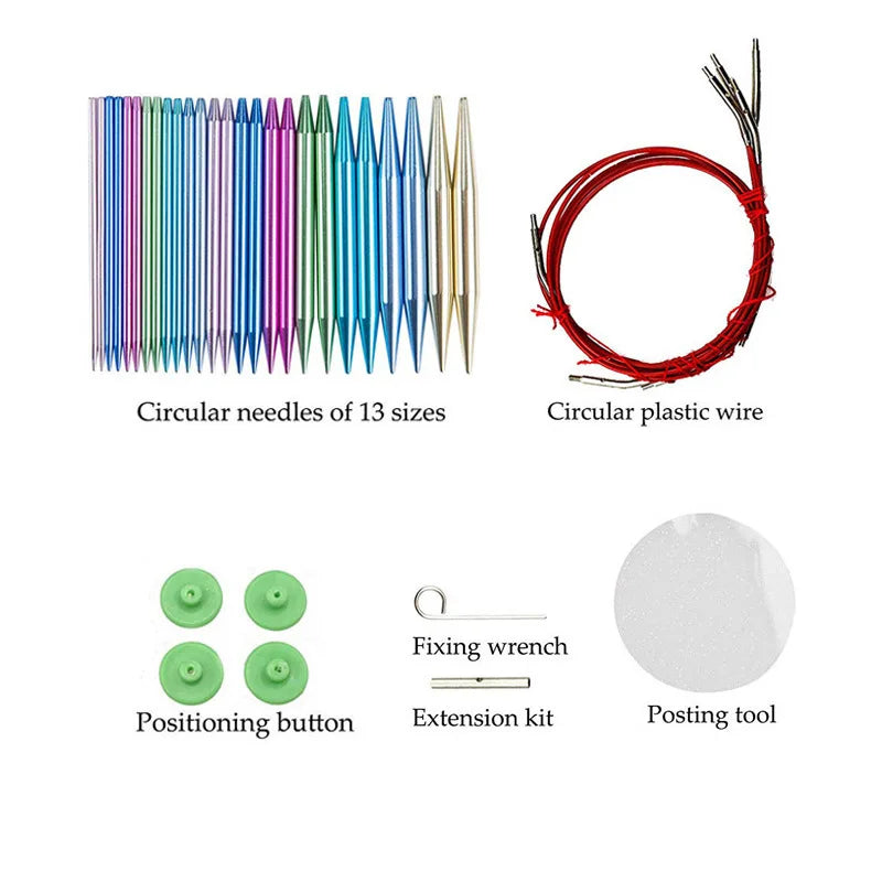 26 Pcs Circular Knitting Needles Set Interchangeable Bamboo Tip Needles for Yarn Knitting Crochet Projects Knitters Craft Gift