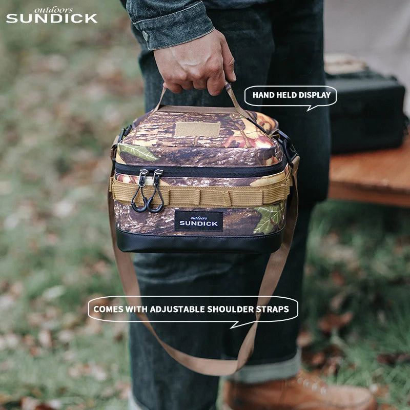 1 Black/Brown/Army Green/Camo Optional Camping Insulated Outdoor Camping Bowl Cup Storage Bag