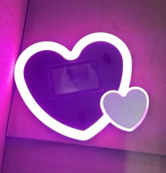 Cute Heart Shaped Neon Light Wireless Solar Powered Car Accessory