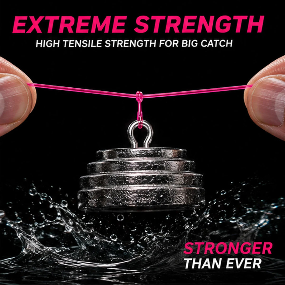 YACUMA 500M-546YDS Strong Pink Nylon Monofilament Fishing Line 5-42LB Strength