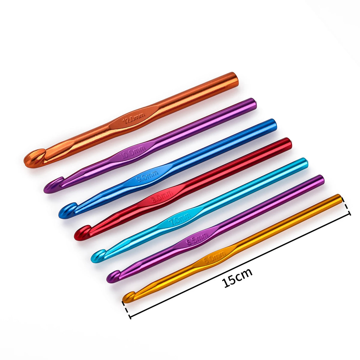 6/12/15pcs Handle Crochet Hook Random Color Aluminum Knitting Needles Single Head Knitting Yarn Crafts DIY Apparel Needles