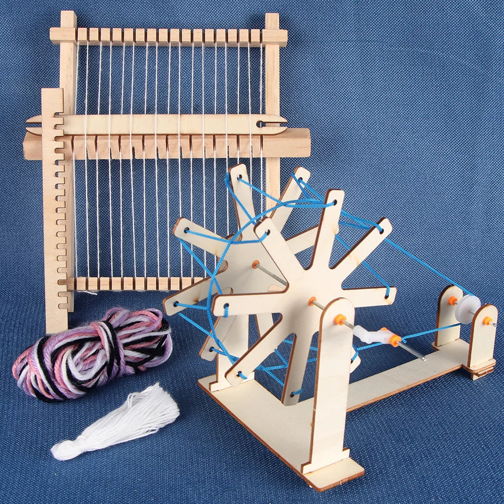 DIY Small Wooden Weaving Loom Kit Hand-Woven Tools Multifunctional Woven Set Craft Yarn Hand Scarf Knitting Machine-Mini Size
