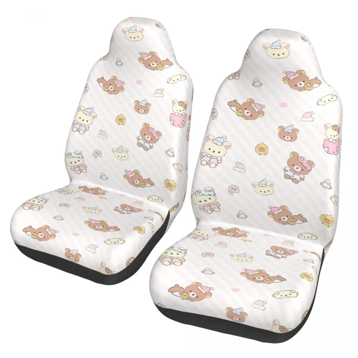 Pink Rilakkumas Zoo Universal Car Seat Covers Fiber Fishing