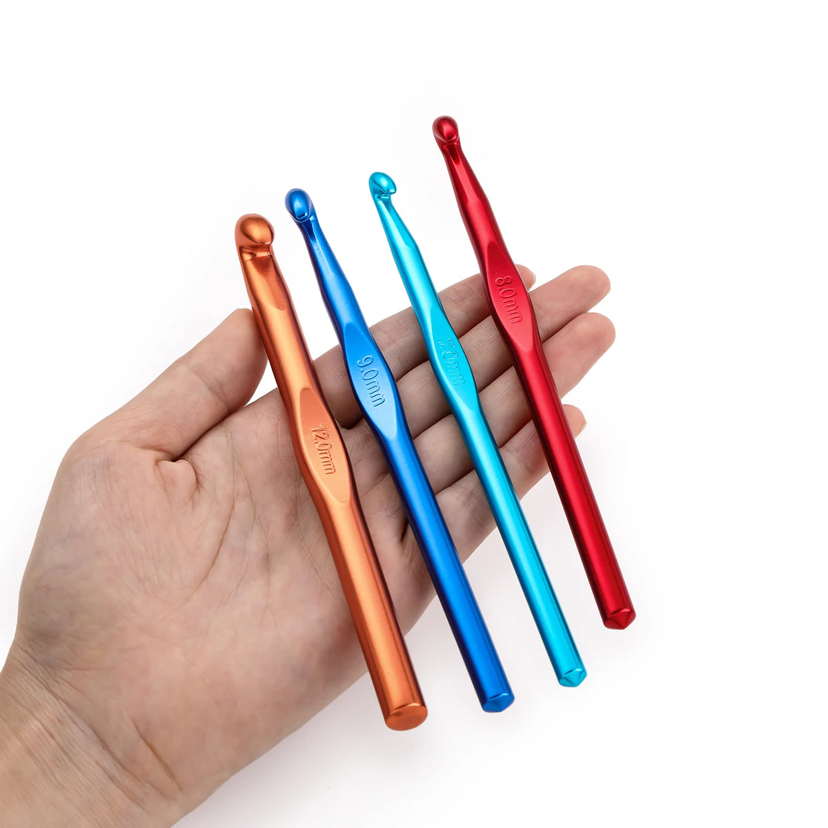 6/12/15pcs Handle Crochet Hook Random Color Aluminum Knitting Needles Single Head Knitting Yarn Crafts DIY Apparel Needles