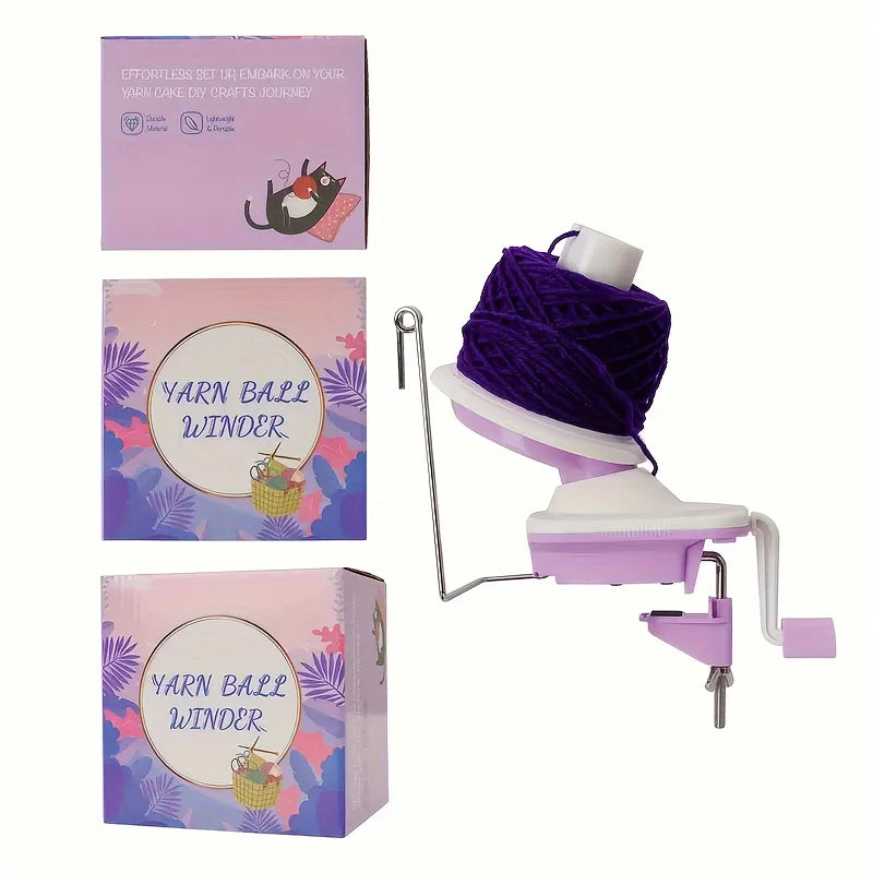 1PC Pink/Purple Yarn Winder Winding Tool for Crochet And Handmade Crafts Knitting Assistant Tool