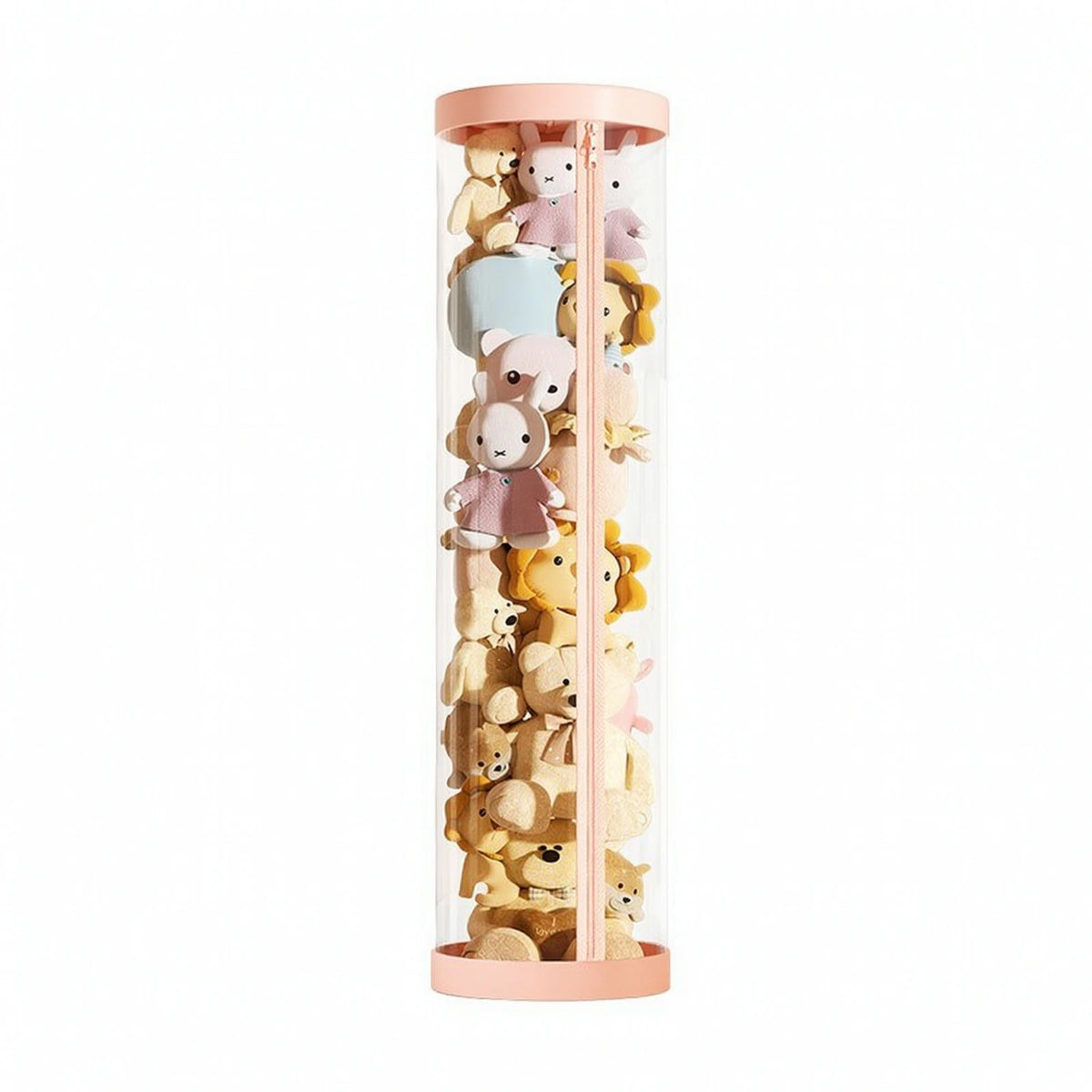 Stuffed Plushie Storage Barrel with Zipper Space