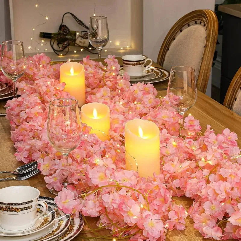 Artificial Cherry Blossom Vine Fairy Light LED String Light