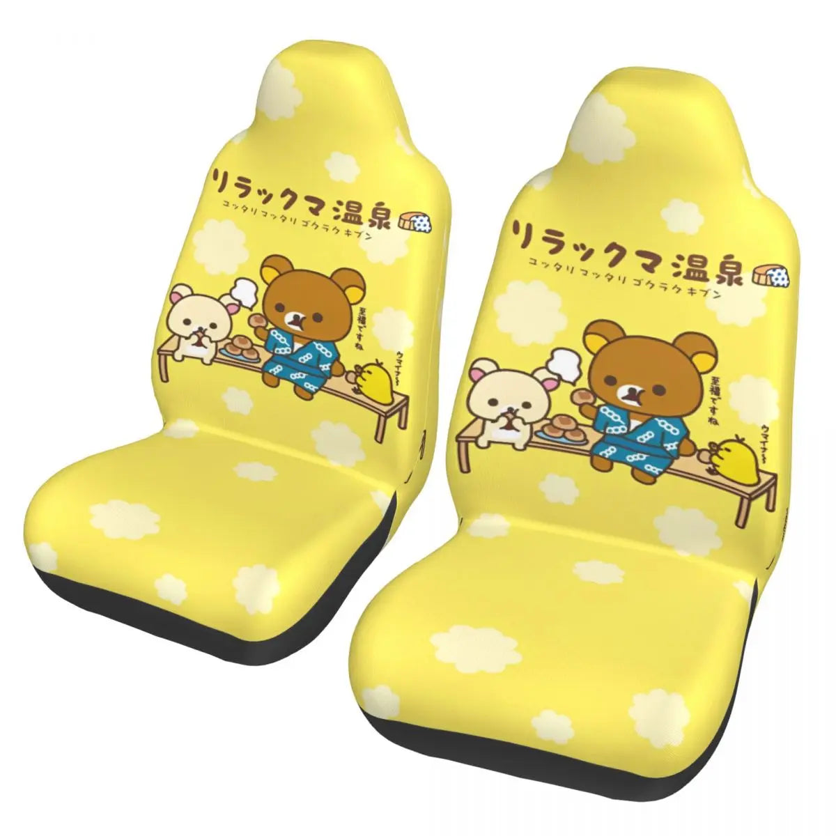 Pink Rilakkumas Zoo Universal Car Seat Covers Fiber Fishing