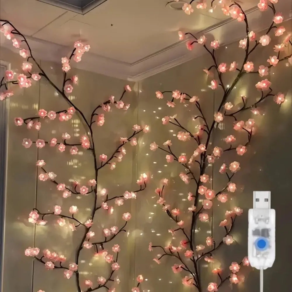 LED Cherry Blossom Tree Lights USB Powered Dimmable Lamp 1PC 72/96/144