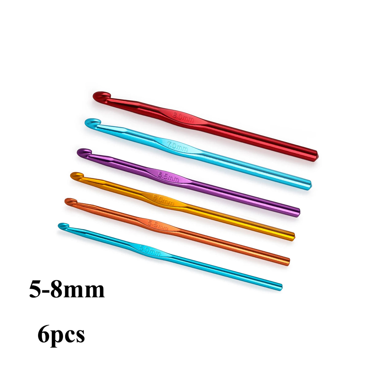 6/12/15pcs Handle Crochet Hook Random Color Aluminum Knitting Needles Single Head Knitting Yarn Crafts DIY Apparel Needles