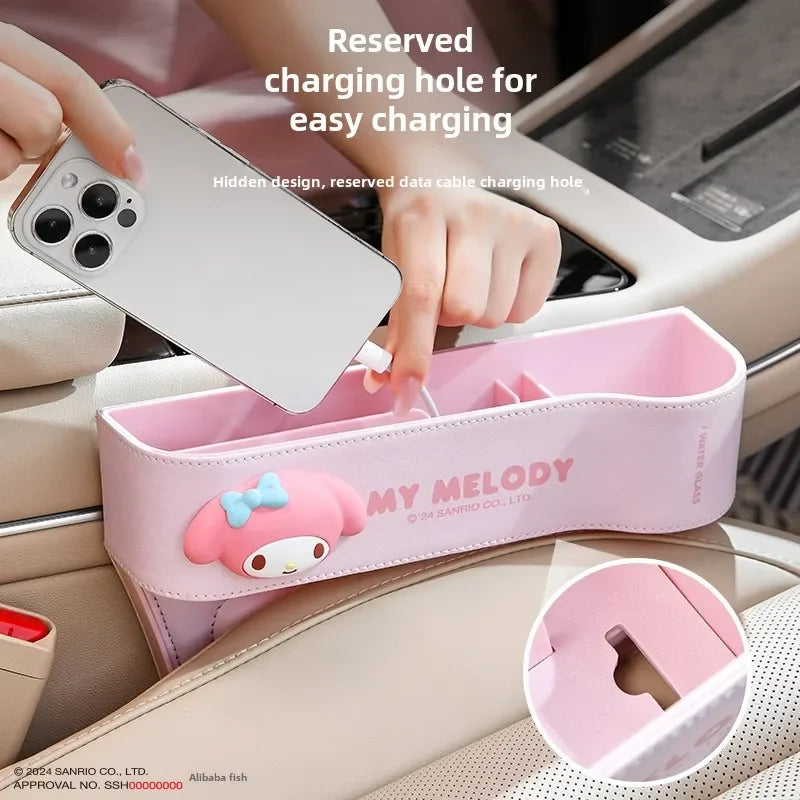 New Kawaii Sanrio Hello Kittys Car Seat Seam Organiser Anime Cartoon Car Organiser Seat Seam Pocket Car Accessories Gifts s