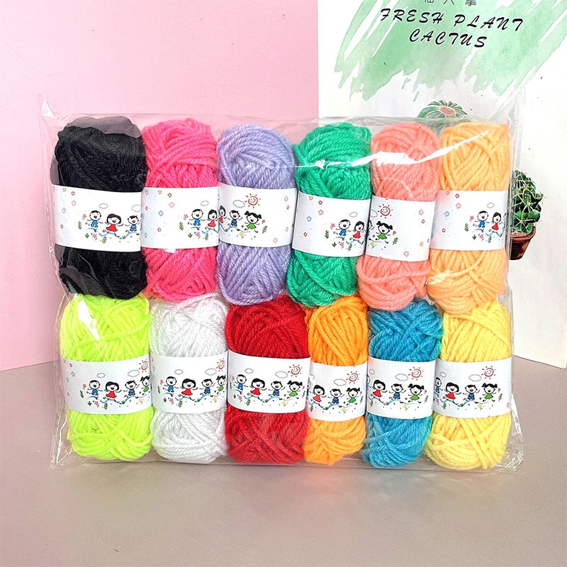 [SU]12Pcs Soft Warm DIY Cotton Wool Threads Soft Yarn Fine Quality Hand-Knitting Thread For Handmade Knitting Crochet Yarn[SU]