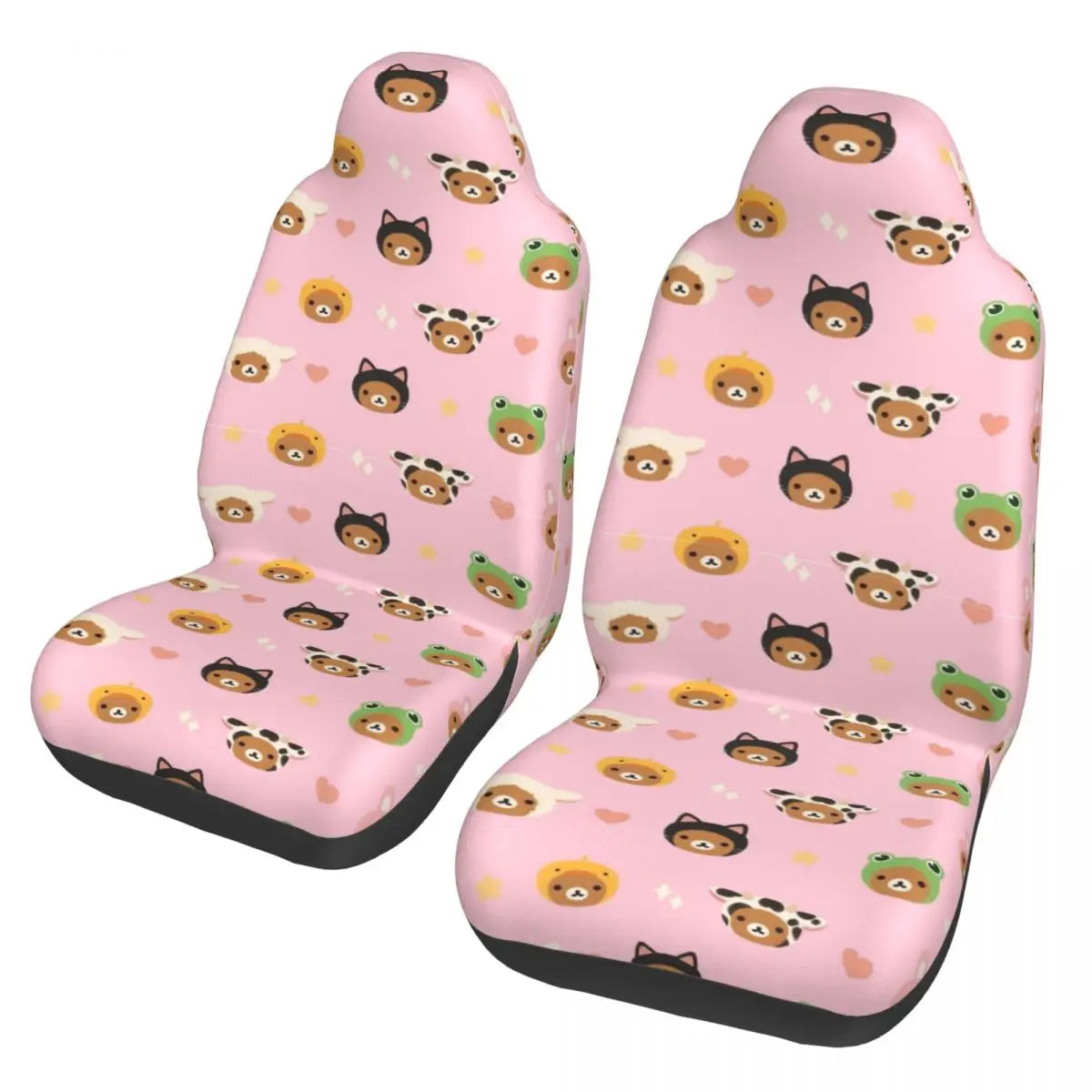 Pink Rilakkumas Zoo Universal Car Seat Covers Fiber Fishing
