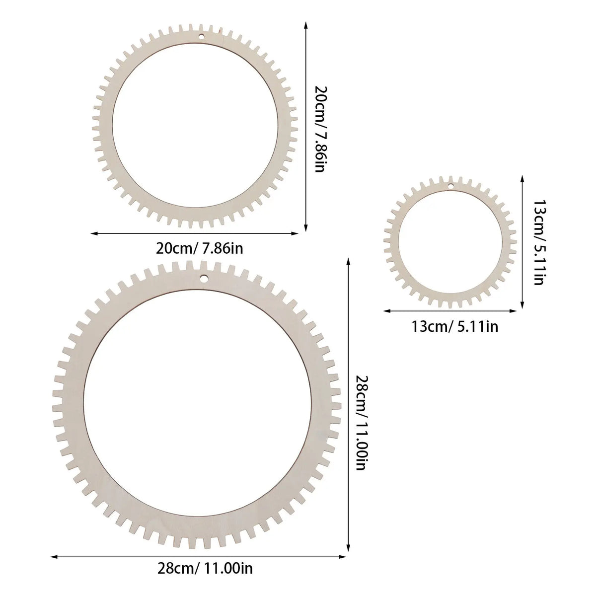 3Pcs Wooden Round Gear Loom Set DIY Hand Weaving Kit for Tapestry Rug Craft Knitting Tool Woven Hanging Decor Yarn Weaving Kit