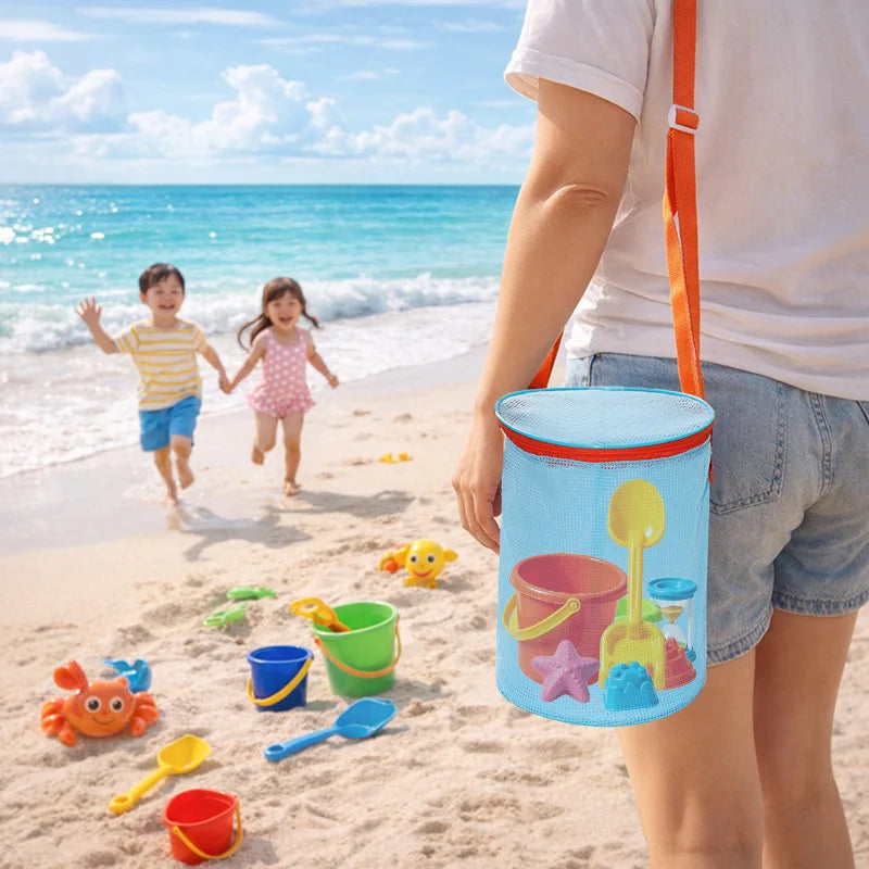 Net Yarn Shell Storage Bags Child Portable Beach Swimming Clothing Storage Bag Multifunctional Travel Storage Bag Cosmetic Bag
