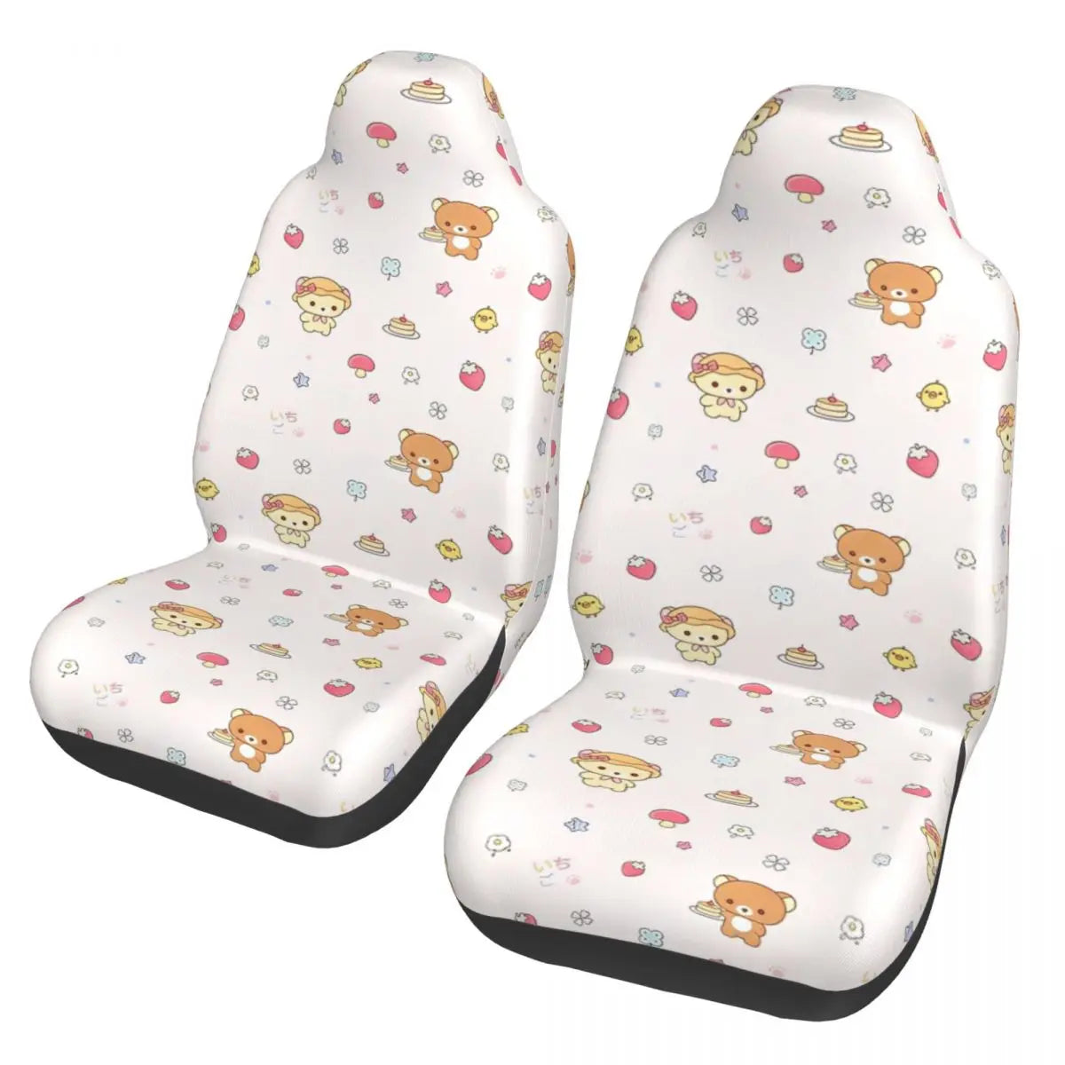 Pink Rilakkumas Zoo Universal Car Seat Covers Fiber Fishing