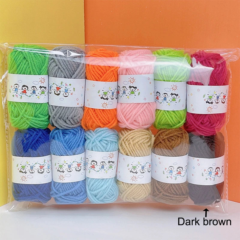 [SU]12Pcs Soft Warm DIY Cotton Wool Threads Soft Yarn Fine Quality Hand-Knitting Thread For Handmade Knitting Crochet Yarn[SU]