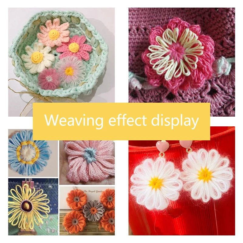 DIY Weaving Tools Square Weaver Yarn Weaver Yarn Weaver Ball Maker Practical Flower Net Square Weaver Plastic Knitter Tools New