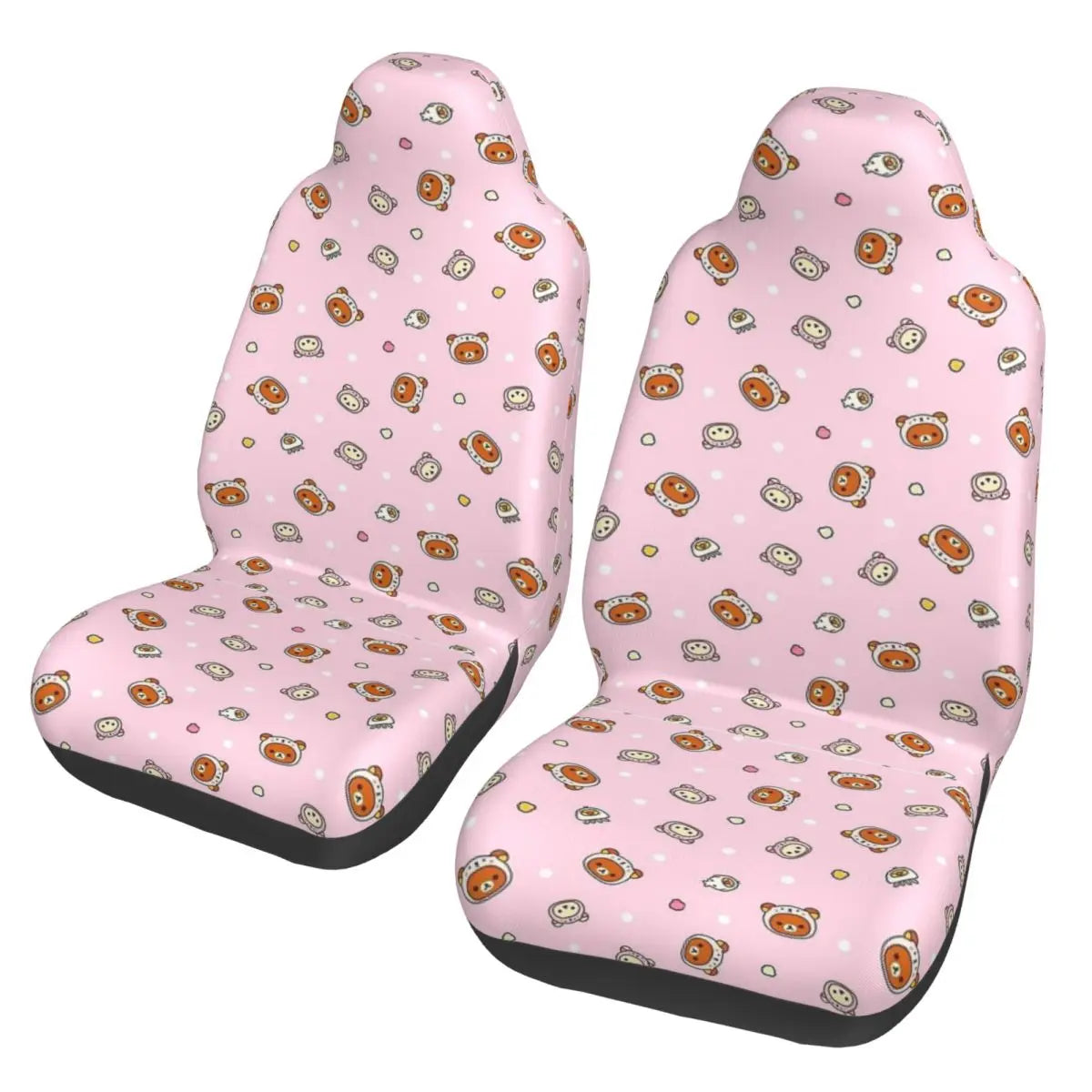 Pink Rilakkumas Zoo Universal Car Seat Covers Fiber Fishing