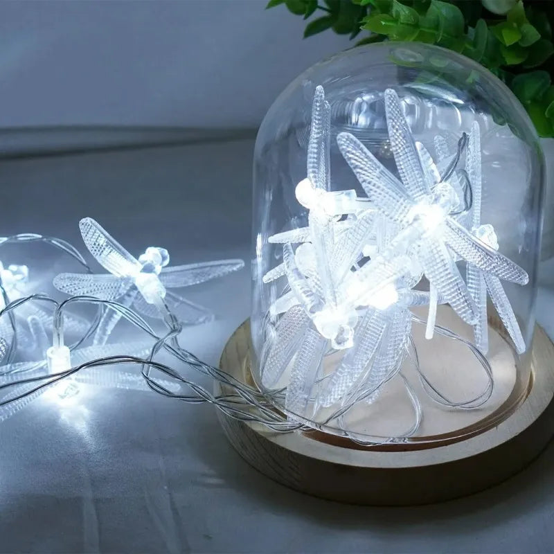 LED Battery Powered Dragonfly String Lights 1PC 1.5M 10