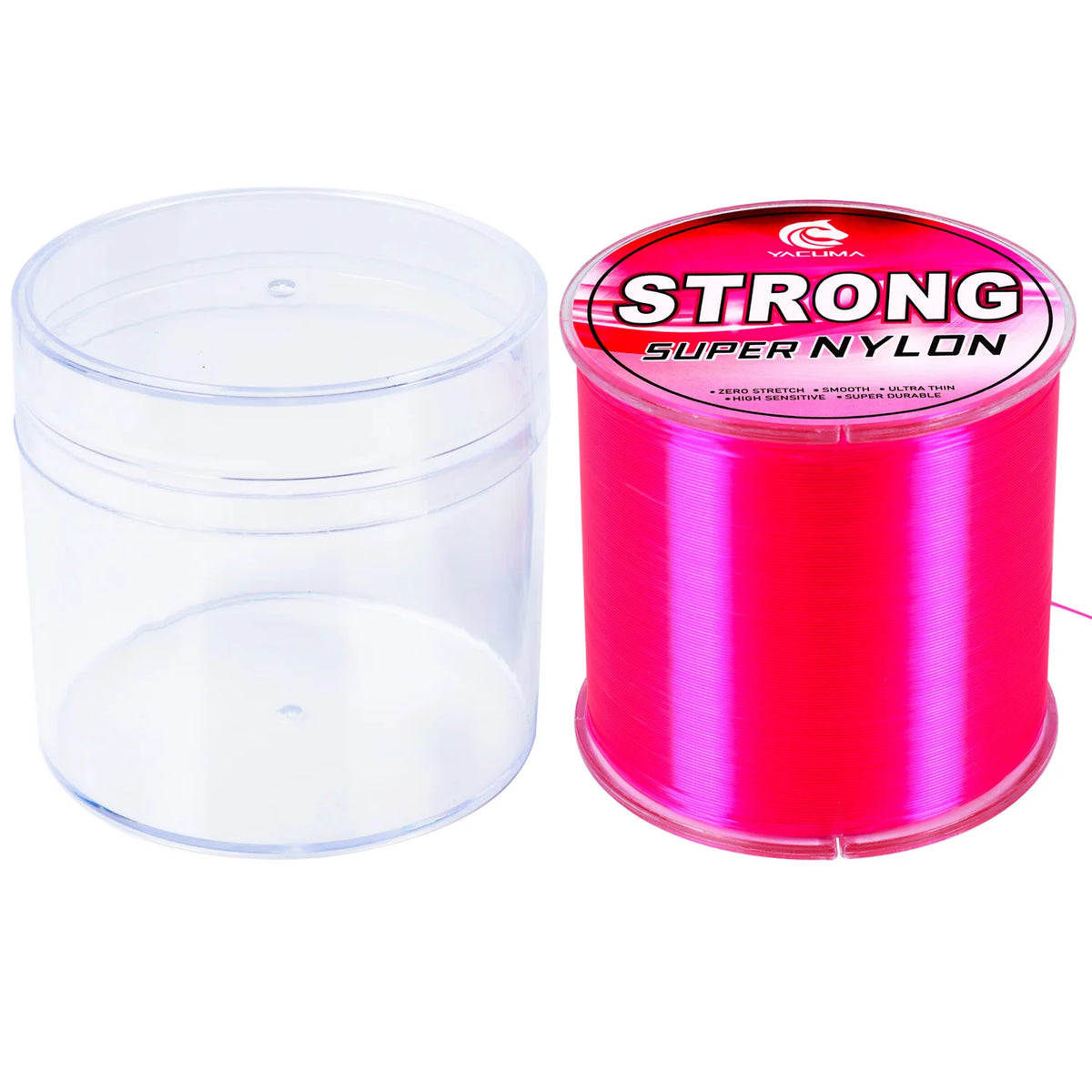 YACUMA 500M-546YDS Strong Pink Nylon Monofilament Fishing Line 5-42LB Strength