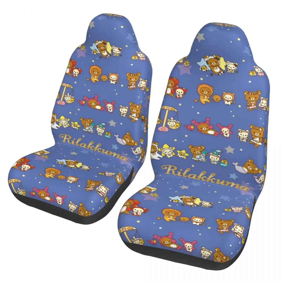 Pink Rilakkumas Zoo Universal Car Seat Covers Fiber Fishing