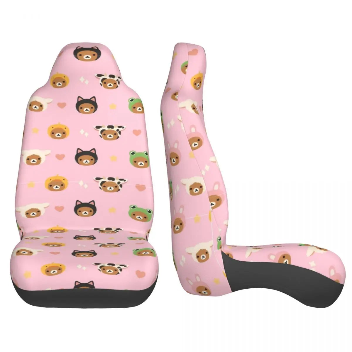 Pink Rilakkumas Zoo Universal Car Seat Covers Fiber Fishing