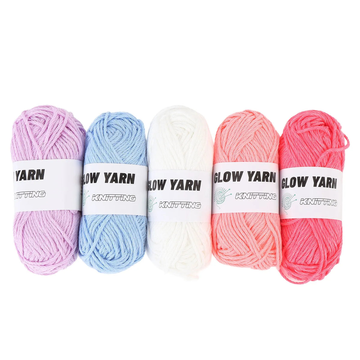 5pcs Glow Yarn Knitting Luminous Crocheting Yarn for Crochet DIY Art Craft Gifts 49 Yards Per Roll