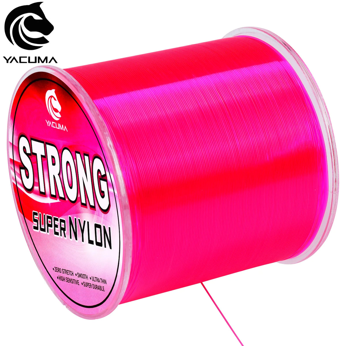 YACUMA 500M-546YDS Strong Pink Nylon Monofilament Fishing Line 5-42LB Strength