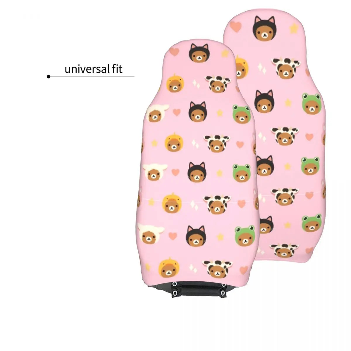 Pink Rilakkumas Zoo Universal Car Seat Covers Fiber Fishing