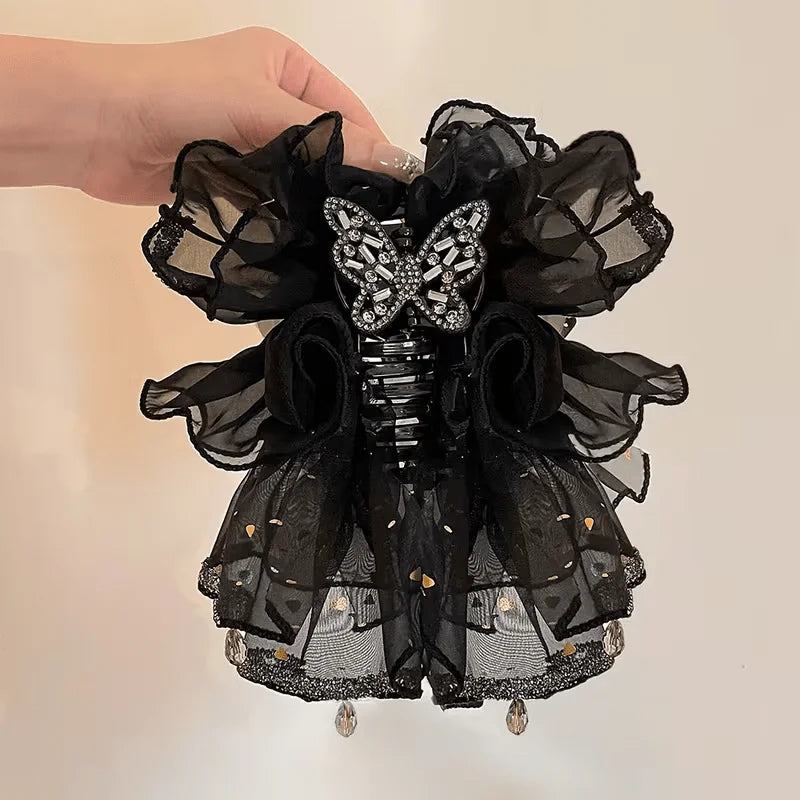 French Butterfly Claw Clip Ruffled Design
