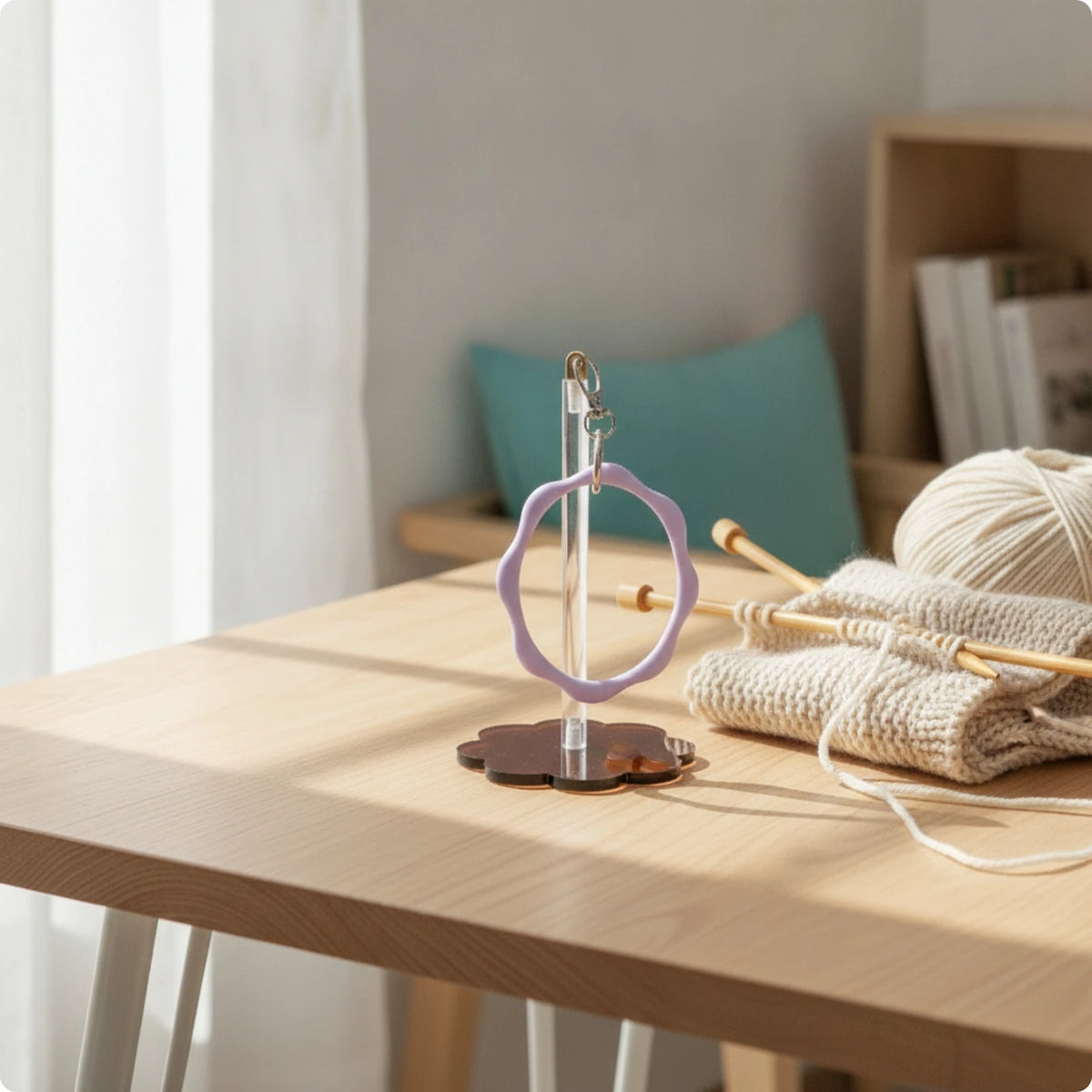 Portable Yarn Holder with Hand Loop Upright Yarn Holder with Flower Base Craft Organizer Compact Handsunrestricted