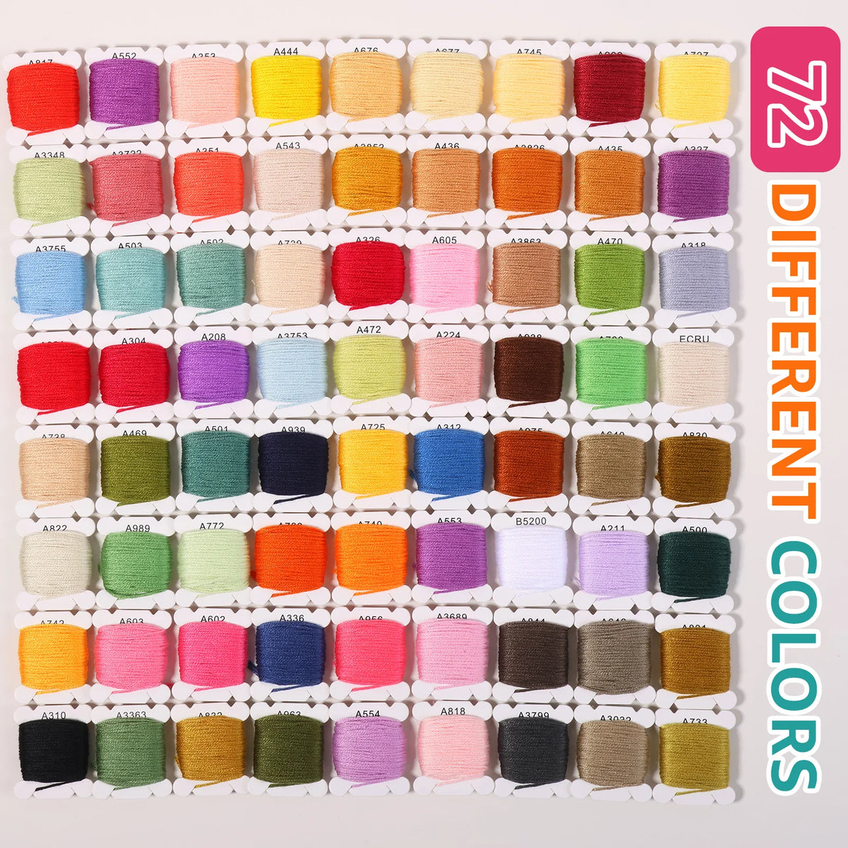 48/72 Color Embroidery Thread DIY Embroidery Yarn For Sewing Embroidery Floss Cross Stitch Thread Set With Organizer Box Threads