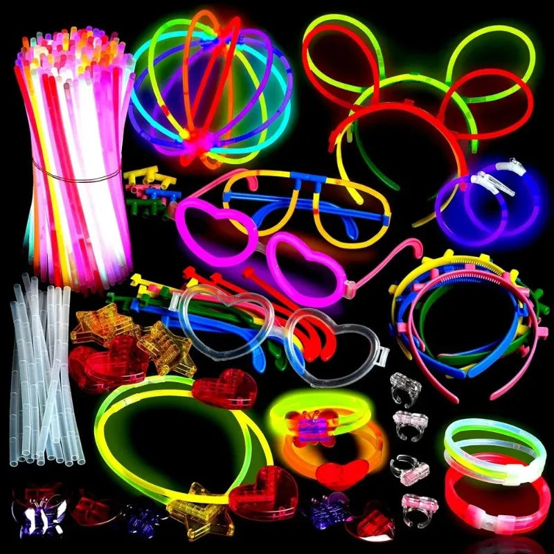 50/100PCS Glow Stick Set with 17 Accessories