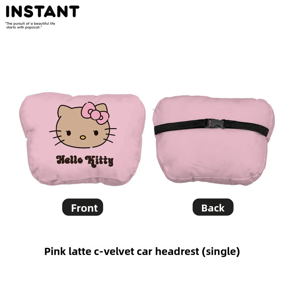 Hello Kitty Car Headrest Pillow Winter Warm Plush Doll Neck & Lumbar Support Cushion Adjustable Car Seat Pillow Seat Belt Cover