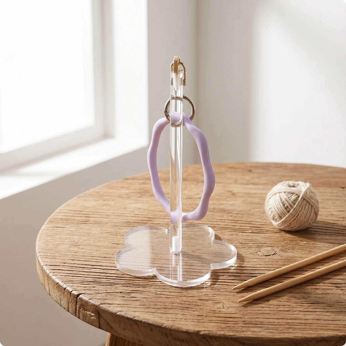 Portable Yarn Holder with Hand Loop Upright Yarn Holder with Flower Base Craft Organizer Compact Handsunrestricted