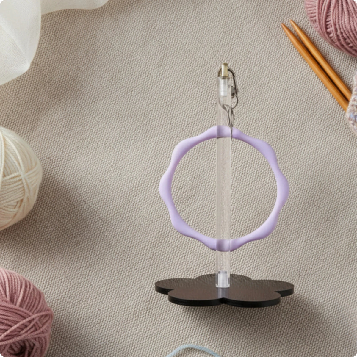 Portable Yarn Holder with Hand Loop Upright Yarn Holder with Flower Base Craft Organizer Compact Handsunrestricted