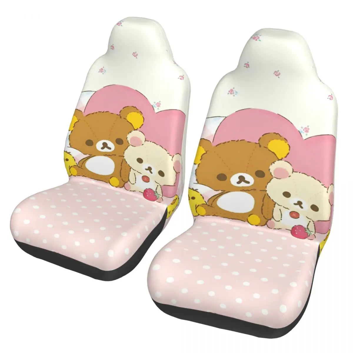 Pink Rilakkumas Zoo Universal Car Seat Covers Fiber Fishing