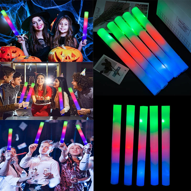 30Pcs RGB LED Glow Foam Tube Bulk