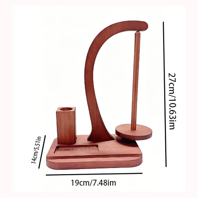 In Stock Wooden Rotating Yarn Holder Solid Wood Suspension Spinning Yarn Dispenser Desktop Knitting Thread Storage Rack for Croc