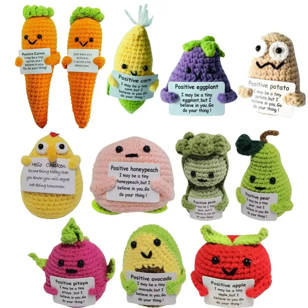 Knitted Positive Energy Potato Vegetable Fruit Pendant Knitting Wool Yarn Hand-Stitche Potato Potato Hug Pocket
