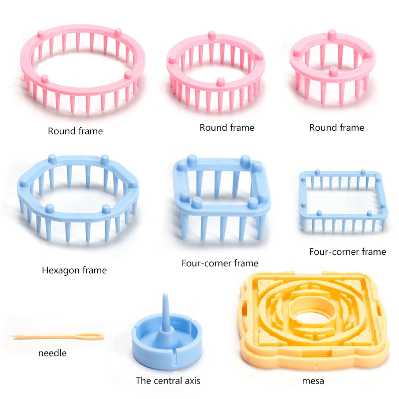 DIY Weaving Tools Square Weaver Yarn Weaver Yarn Weaver Ball Maker Practical Flower Net Square Weaver Plastic Knitter Tools New