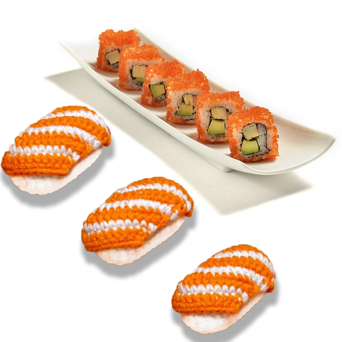 YAMAXIN 2PC Sushi-Themed Crochet Kit for Beginners Easy Craft Tool Set Knitting Arts And Crafts Project