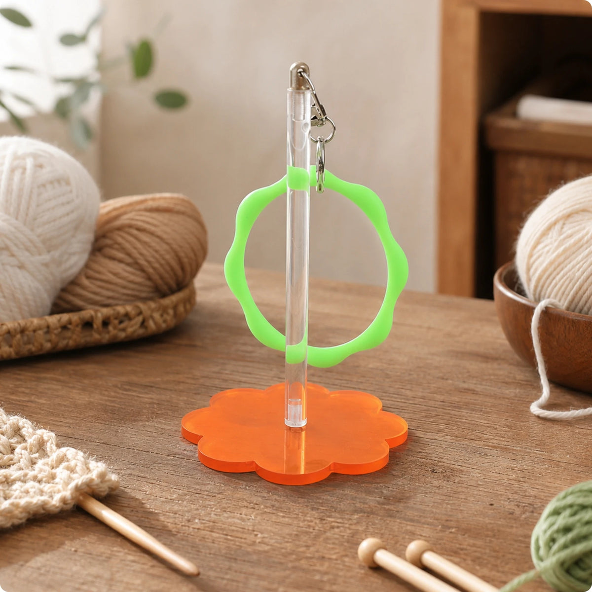Portable Yarn Holder with Hand Loop Upright Yarn Holder with Flower Base Craft Organizer Compact Handsunrestricted
